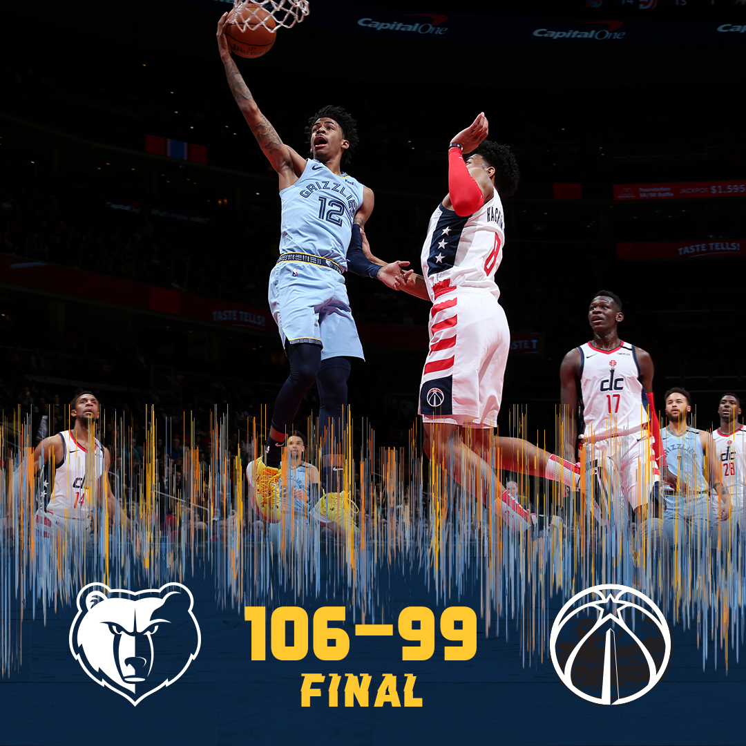 灰熊战胜奇才，莫兰特绝杀稳定